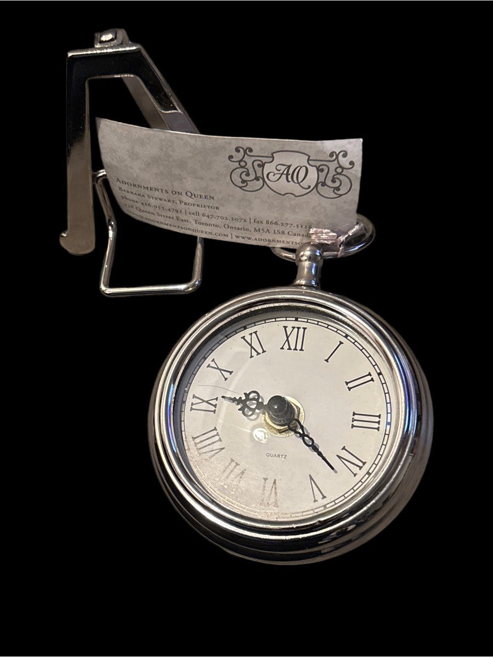 Vintage-Style Silver Mantle Clock - Quartz Roman Numerals - Picture 8 of 10